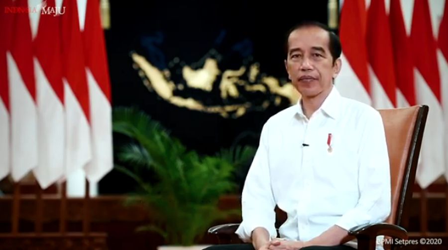 Sambutan Presiden Joko Widodo Menyambut Tahun 2021. (Tangkapan Layar Youtube Sekretariat Presiden)