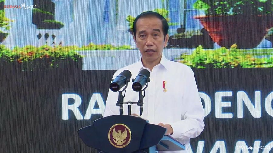 Jokowi saat Rapat Terbatas Penanganan Pandemi Covid-19 dan Rencana Pelaksanaan Vaksinasi, 6 Januari 2021