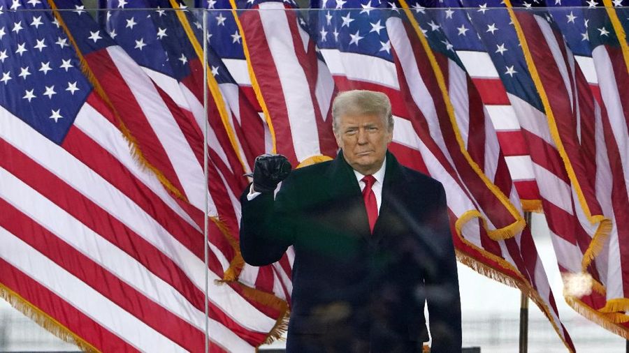 President Donald Trump arrives to speak at a rally Wednesday, Jan. 6, 2021, in Washington. (AP Photo/Jacquelyn Martin)