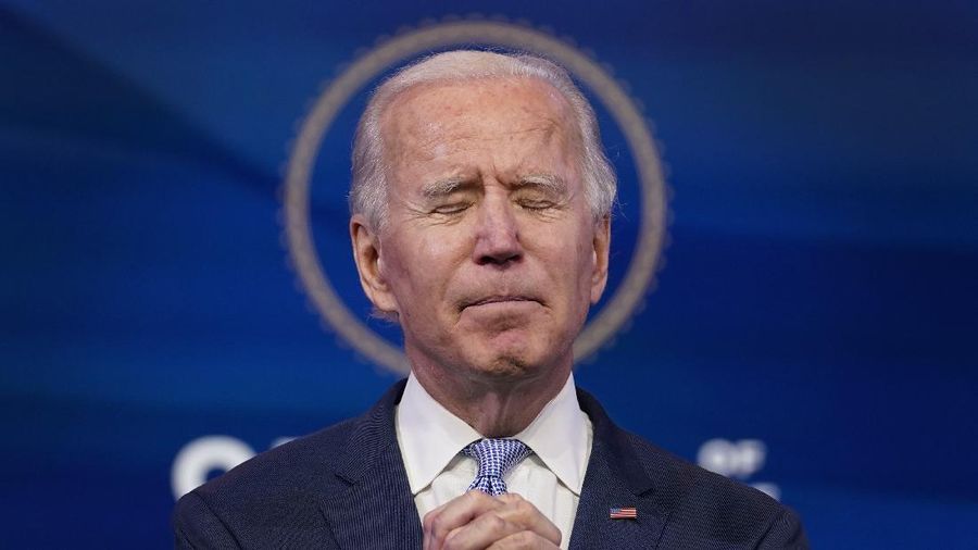 President-elect Joe Biden speaks about the violent protests in Washington from The Queen theater in Wilmington, Del., Wednesday, Jan. 6, 2021. Biden has called the violent protests on the U.S. Capitol 