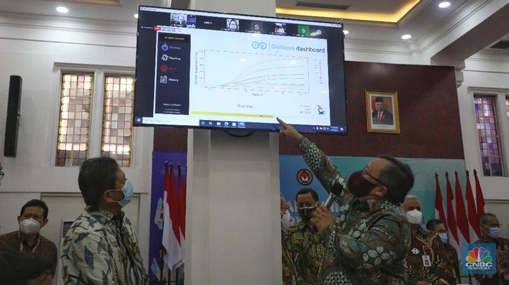 GeNose C19 adalah alat pendeteksi COVID-19 besutan para ahli Universitas Gadjah Mada. (CNBC Indonesia/Andrean Kristianto)