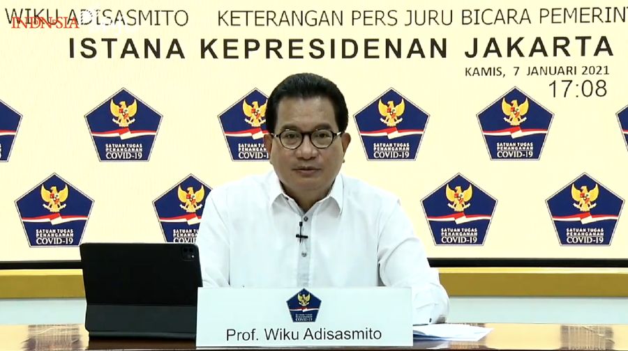 Wiku Adisasmito juru bicara gugus tugas percepatan penanganan Corona memberi Keterangan Pers Juru Bicara terkait Update Data Covid-19 Nasiona. (Youtube/Sekretariat Presiden)