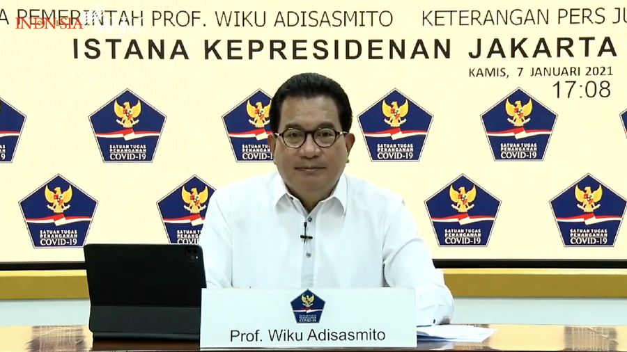 Wiku Adisasmito juru bicara gugus tugas percepatan penanganan Corona memberi Keterangan Pers Juru Bicara terkait Update Data Covid-19 Nasiona. (Youtube/Sekretariat Presiden)