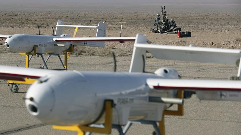 In this photo released on Wednesday, Jan. 6, 2021 by the Iranian army, a drone is launched during a military exercise in undisclosed location in Iran. On Tuesday, the Iranian military began a wide-ranging, two-day aerial drill in the country's north, state media reported, featuring combat and surveillance unmanned aircraft, as well as naval drones dispatched from vessels in Iran's southern waters. (Iranian Army via AP)