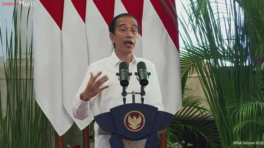 Presiden Joko Widodo dalam Peresmian Pembukaan Rapat Kerja Nasional Pembangunan Pertanian Tahun 2021, 11 Januari 2021 (Tangkapan Layar Youtube Sekretariat Presiden)