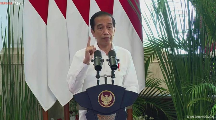 Presiden Joko Widodo dalam Peresmian Pembukaan Rapat Kerja Nasional Pembangunan Pertanian Tahun 2021, 11 Januari 2021 (Tangkapan Layar Youtube Sekretariat Presiden)