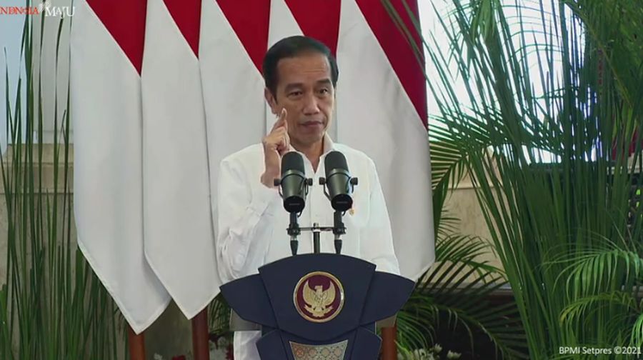 Presiden Joko Widodo dalam Peresmian Pembukaan Rapat Kerja Nasional Pembangunan Pertanian Tahun 2021, 11 Januari 2021 (Tangkapan Layar Youtube Sekretariat Presiden)
