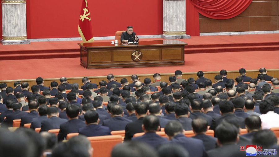 In this photo provided by the North Korean government, North Korean leader Kim Jong Un attends the ruling party congress in Pyongyang, North Korean, Sunday, Jan. 10, 2021. Kim was given a new title, “general secretary” of the ruling Workers’ Party, formerly held by his late father and grandfather, state media reported Monday, Jan. 11, in what appears to a symbolic move aimed at bolstering his authority amid growing economic challenges. Independent journalists were not given access to cover the event depicted in this image distributed by the North Korean government. The content of this image is as provided and cannot be independently verified. Korean language watermark on image as provided by source reads: 