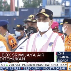 Menhub: FDR Blackbox Sriwijaya Air SJ 182 Sudah Ditemukan