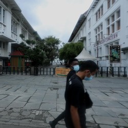 Potret Penutupan Jalan Menuju Kawasan Kota Tua Jakarta