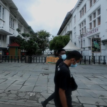 Potret Penutupan Jalan Menuju Kawasan Kota Tua Jakarta