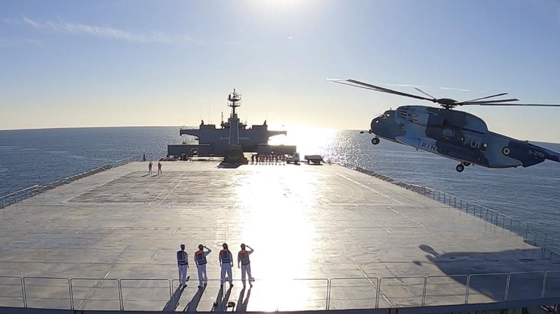 In this image released Thursday, Jan. 14, 2021, by the Iranian Army, a missile is launched from a warship during a naval drill. Iran fired cruise missiles Thursday as part of the drill in the Gulf of Oman, state media reported, amid heightened tensions with the U.S. (Iranian Army via AP)