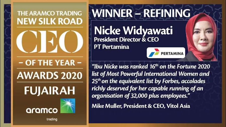 Aramco Trading Nobatkan Nicke Widyawati Top CEO 2020