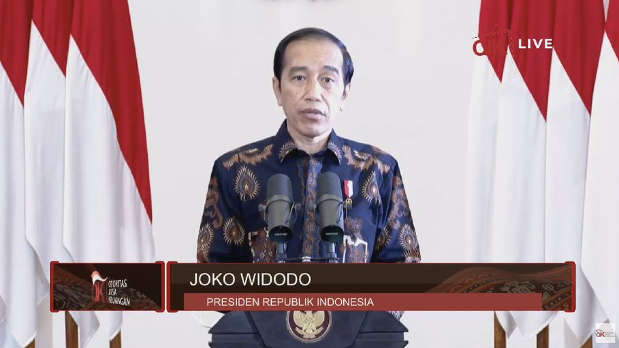 Presiden Joko Widodo dalam Pertemuan Tahunan Industri Jasa Keuangan 2021. (Tangkapan Layar Youtube Jasa Keuangan)