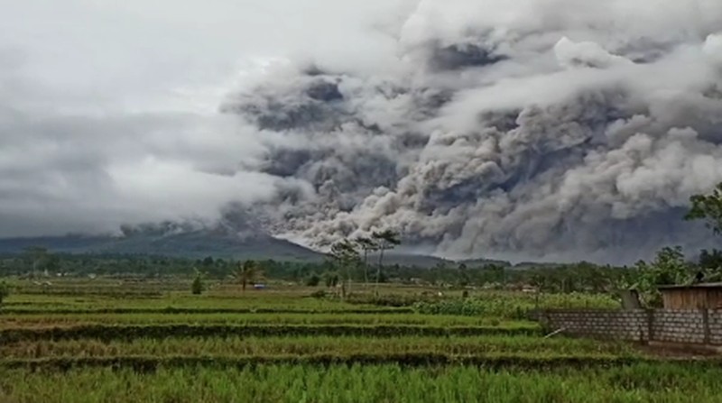 Gunung Semeru Kembali Keluarkan Awan Panas Guguran Sejauh 4,5 Kilometer (tangkapan layar via BNPB)