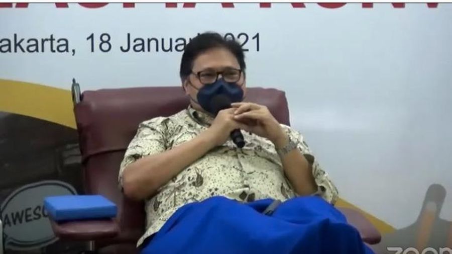 Airlangga Hartanto. (Tangkapan layar Youtube Kemenko PMK)