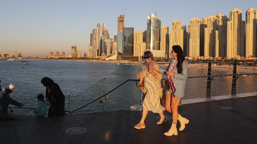 Suasana Dubai ditengah pandemi Covid-19. (AP/Kamran Jebreili)