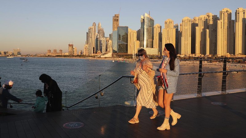 Suasana Dubai ditengah pandemi Covid-19. (AP/Kamran Jebreili)