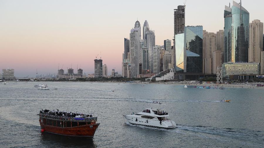 Suasana Dubai ditengah pandemi Covid-19. (AP/Kamran Jebreili)
