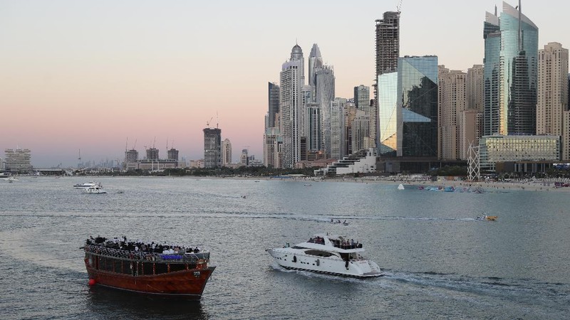 Suasana Dubai ditengah pandemi Covid-19. (AP/Kamran Jebreili)