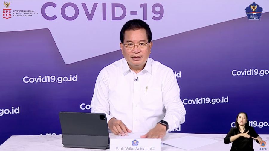 Wiku Adisasmito juru bicara gugus tugas percepatan penanganan Corona memberi Keterangan Pers Juru Bicara terkait Update Data Covid-19 Nasiona. (Youtube/Sekretariat Presiden)