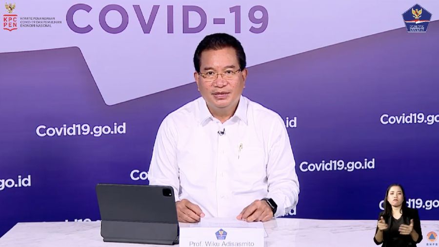 Wiku Adisasmito juru bicara gugus tugas percepatan penanganan Corona memberi Keterangan Pers Juru Bicara terkait Update Data Covid-19 Nasiona. (Youtube/Sekretariat Presiden)