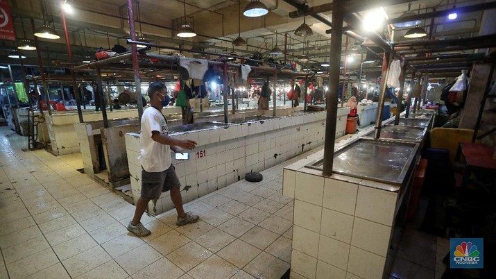 Ilustrasi pasar daging dipasar Senen yang mogok berjualan. (CNBC Indonesia/Andrean Kristianto)