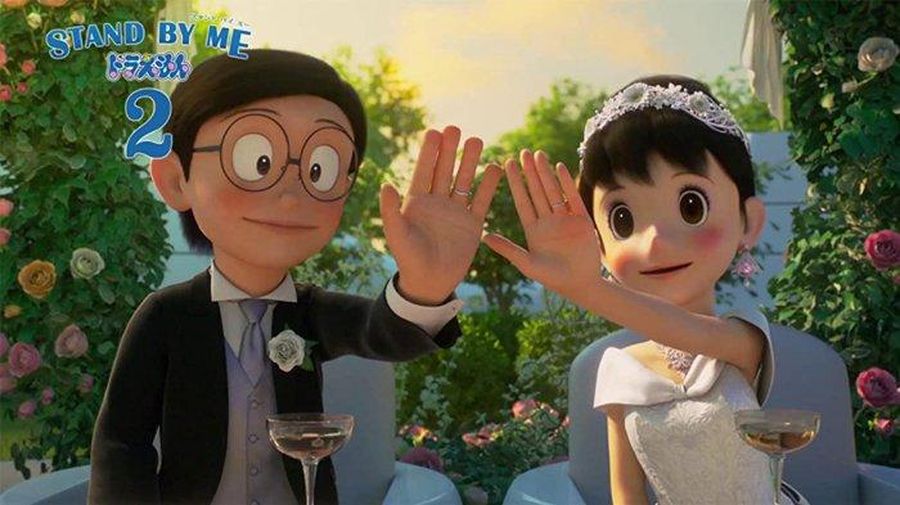 Nobita dan Shizuka dalam balutan busana pengantin di film Stand By Me Doraemon 2. (Dok: IMDb)