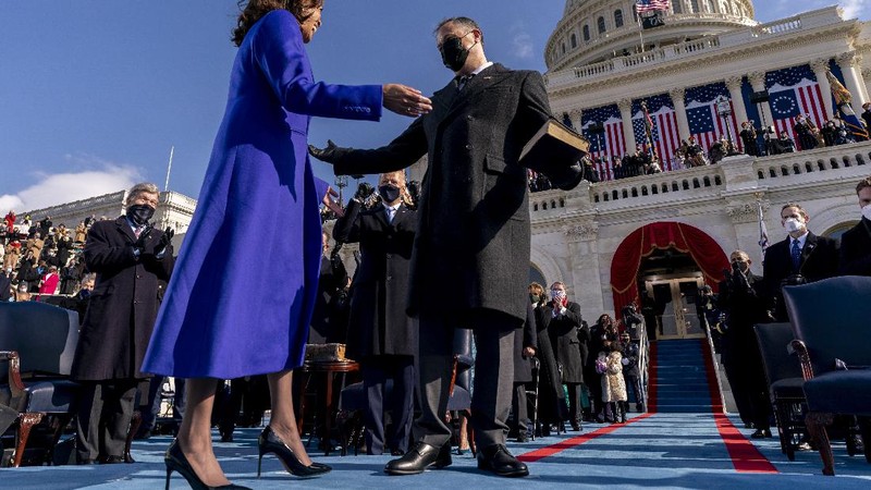 Kamala Harris Wakil Presiden Amerika Serikat (AS). (AP/Jonathan Ernst)