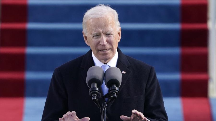 Pelantikan Presiden AS Presiden AS Joe Biden dan istrinya Jill