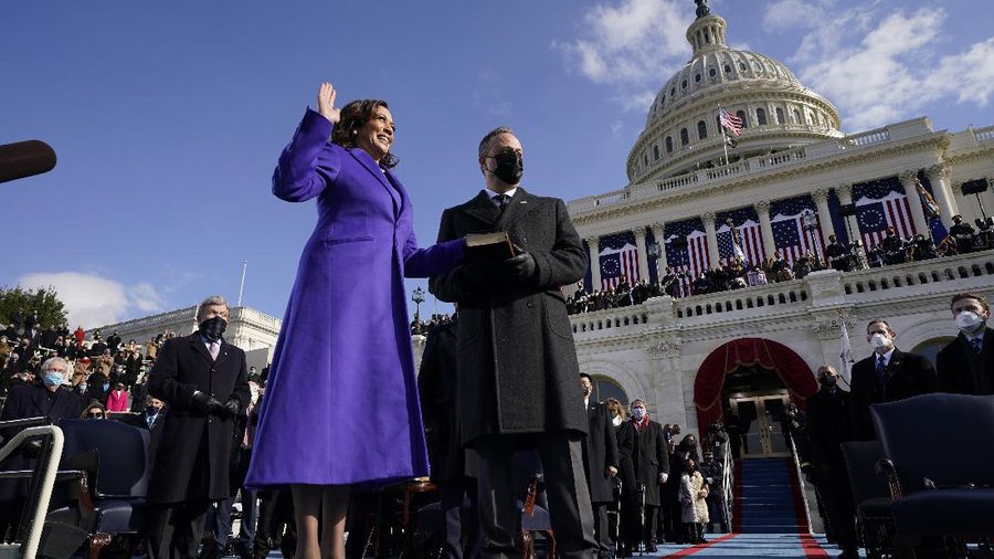 President-elect Joe Biden and his wife Jill, walk out for the 59th Presidential Inauguration at the U.S. Capitol in Washington, Wednesday, Jan. 20, 2021.(AP Photo/Patrick Semansky, Pool)