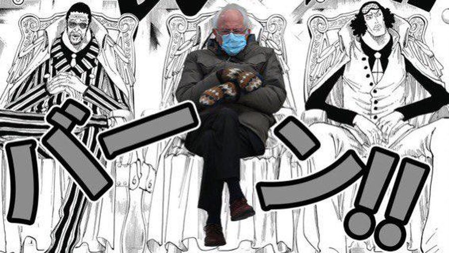 Meme Bernie Sanders. (Dok: Twitter @NBAonTNT)