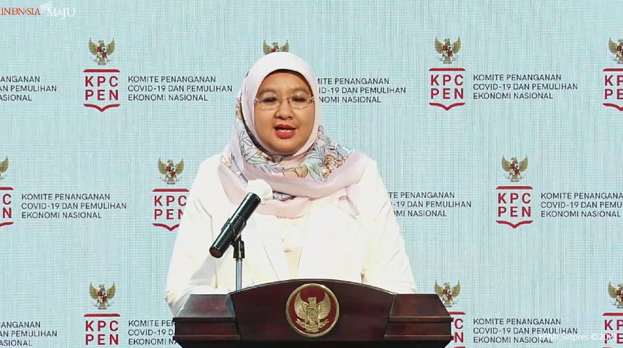 Siti Nadia saat memberikan keterangan pers. (Dok: Tangkapan layar YouTube Setpres)