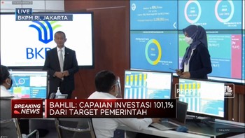 BKPM: Investasi 2020 Capai 101,1% Dari Target Pemerintah