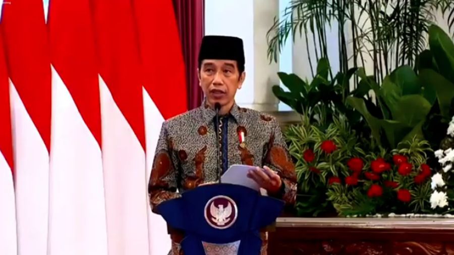 Presiden Joko Widodo dalam acara Peluncuran Gerakan Nasional Wakaf Uang