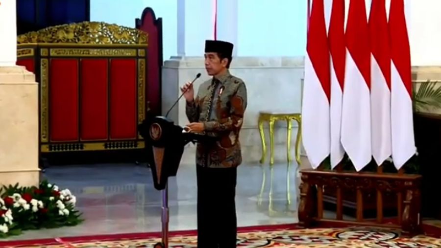 Presiden Joko Widodo dalam acara Peluncuran Gerakan Nasional Wakaf Uang
