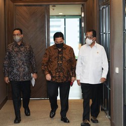 Erick Meeting 'Bareng' Budi Karya & Anies, Bahas Apa Ya?