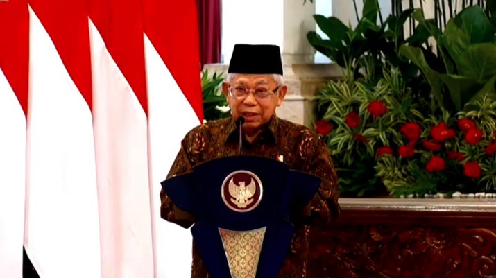 Wakil Presiden RI Ma'ruf Amin dalam acara Peluncuran Gerakan Nasional Wakaf Uang