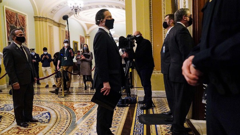 DPR AS resmi ajukan tuntutan pemakzulan kedua terhadap Donald Trump. (AP/Melina Mara)