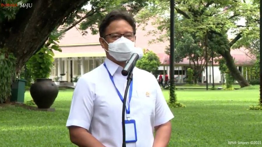 Menteri Kesehatan Budi Gunadi Sadikin usai merima Vaksinasi COVID-19 Tahap Kedua di Istana Kepresidenan Jakarta, Rabu, 27 Januari 2021. (Tangkapan Layar Youtube Sekretariat Presiden)