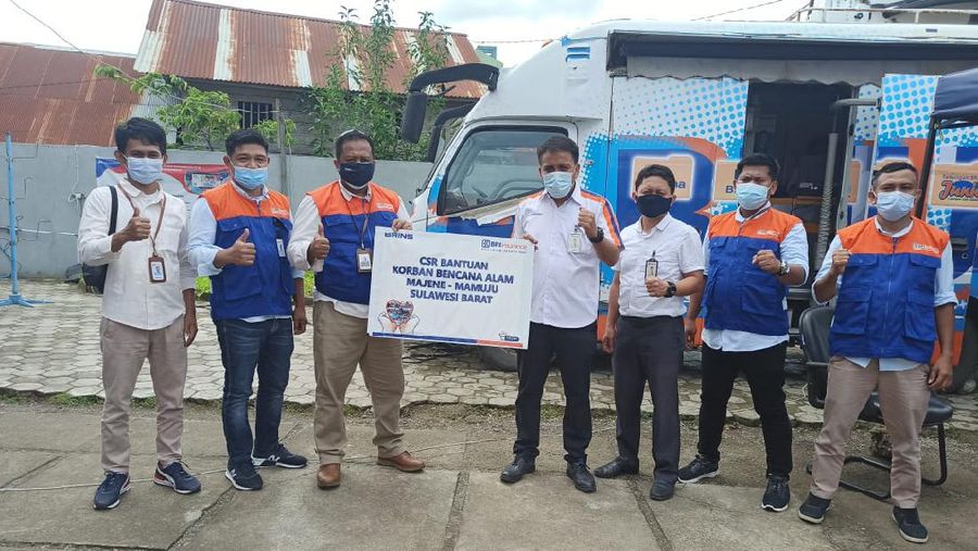 BRI Insurance Peduli Mamuju Majene Bantu Korban Gempa. (Dok: BRI)