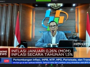BPS: Inflasi Januari 2021 Capai 0,26% (mtm)