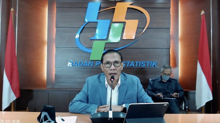 Kepala Badan Pusat Statistik (BPS) Kecuk Suhariyanto saat rilis Perkembangan Inflasi, IHPB, NTP, HPG, Pariwisata, dan Transportasi. (Tangkapan Layar Youtube BPS Statistics)