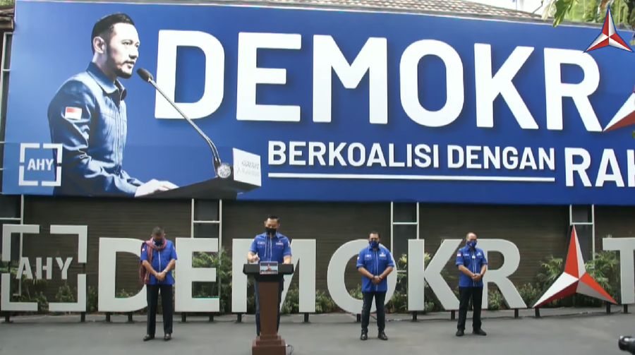 Konferensi Pers Ketua Umum Partai Demokrat Agus Harimurti Yudhoyono (Tangkapan Layar Youtube Agus Yudhoyono)