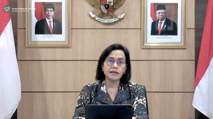 Menteri keuangan Sri Mulyani saat konferensi pers Komite Stabilitas Sistem Keuangan. (tangkapan Layar Youtube Kemenkeu RI)