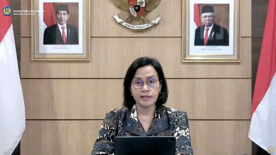 Menteri keuangan Sri Mulyani saat konferensi pers Komite Stabilitas Sistem Keuangan. (tangkapan Layar Youtube Kemenkeu RI)