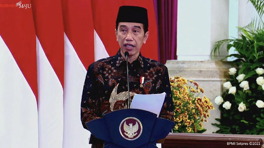 Presiden Joko Widodo dalam Peresmian PT Bank Syariah Indonesia Tbk., Istana Negara, 1 Februari 2021. (Tangkapan Layar Youtube Sekretariat Presiden)