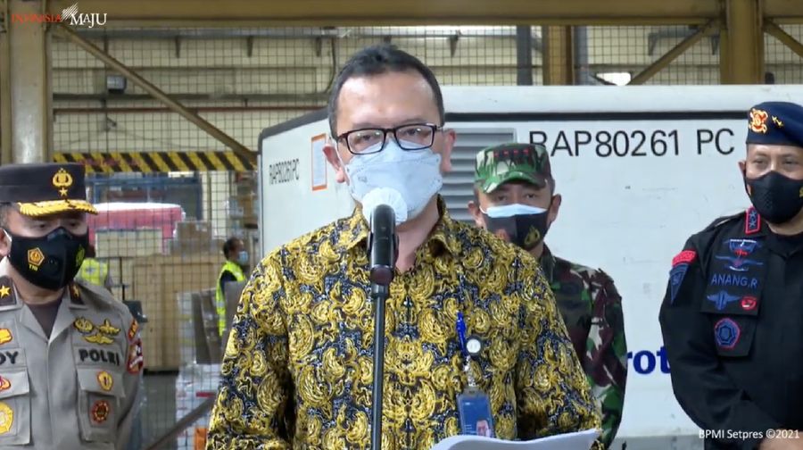 Juru Bicara Vaksin Covid-19 PT Bio Farma, Bambang Heriyanto. (Tangkapan Layar Youtube Sekretariat Presiden)