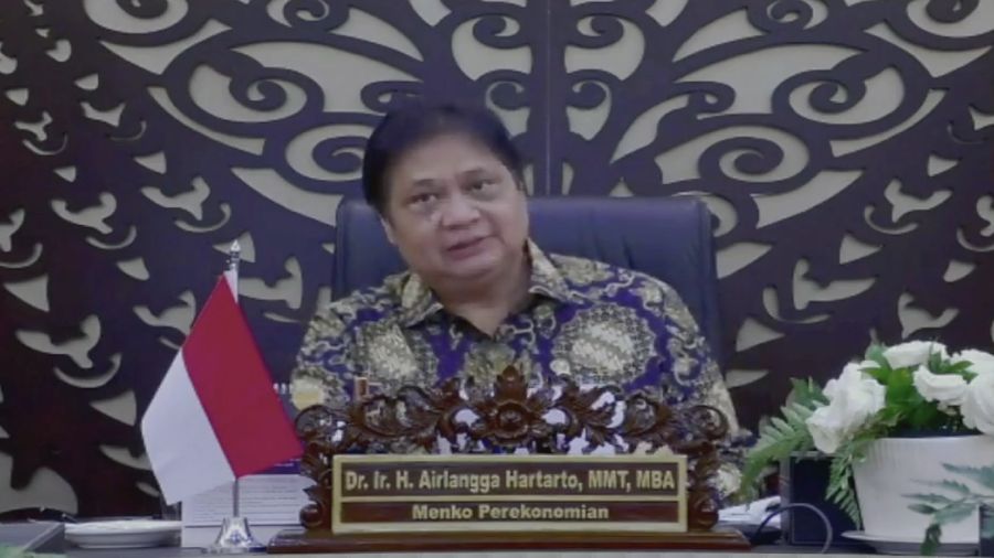 Menko Perekonomian Airlangga Hartarto  dalam acara Mandiri Investment Forum (Tangkapan Layar Youtube Bank Mandiri)