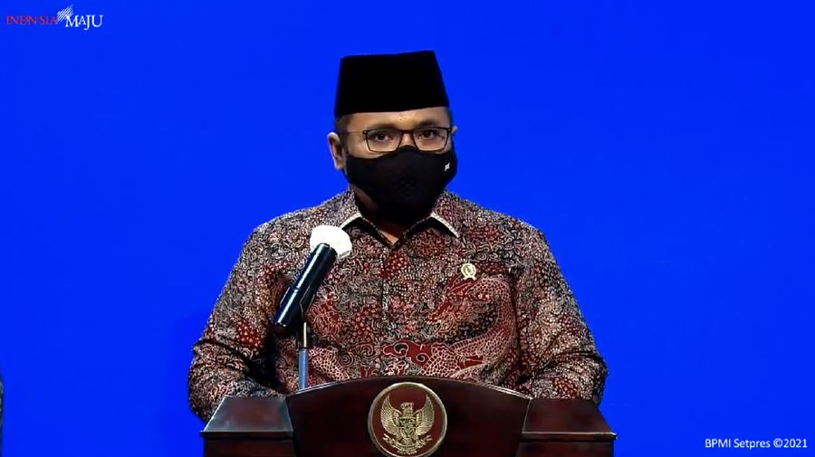 Menteri Agama (Menag) Yaqut Cholil Qoumas (Tangkapan Layar Youtube Sekretariat Presiden)